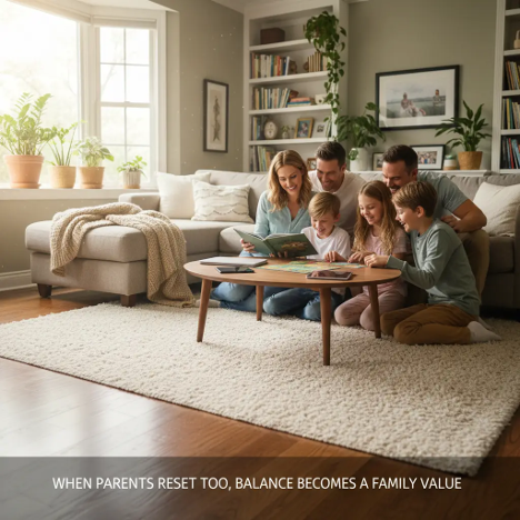 What Happens When Parents Reset Too: Modeling Digital Wellness at Home